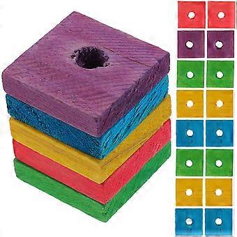 100 stuks papegaai houten chip speelgoed vogel spelen speelgoed papegaai bijt speelgoed (gemengde kleur)