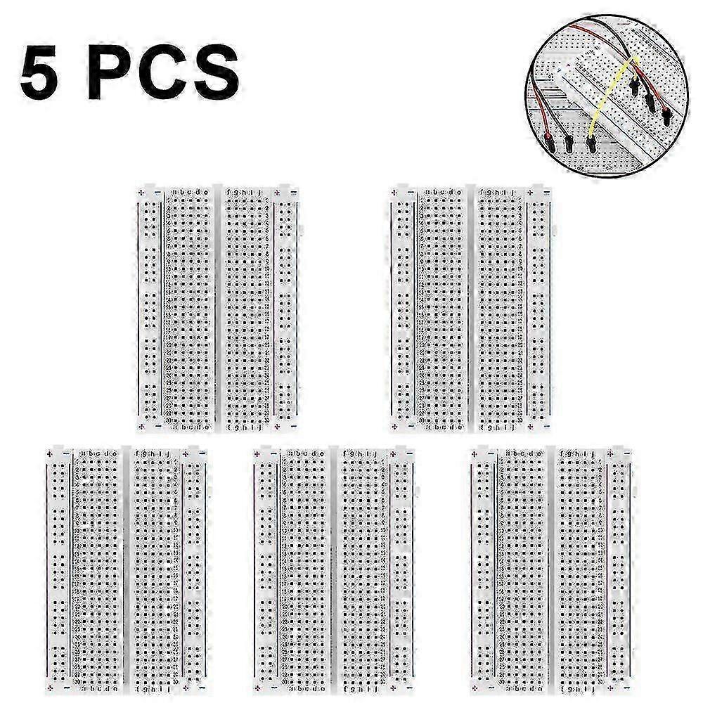 5 Pcs Breadboard/mini Breadboard/experimental Board 400 Holes Length 8.5cm Width 5.5cm