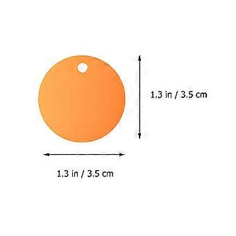 25 Pcs Aluminium Alloy Pet Tag Round Pets Blank Tag Puppy Traction Rope Pendant Accessories for Puppy Teddy DIY Craving (Orange)