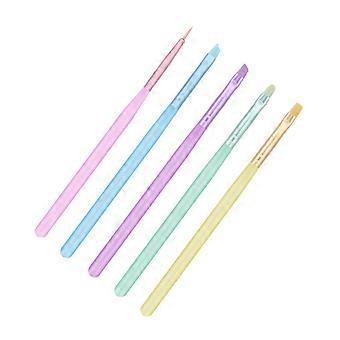 5Piece Nail Art Brush Set with Dotting Tools for Gel Polish, Precision Control Professional Manicure