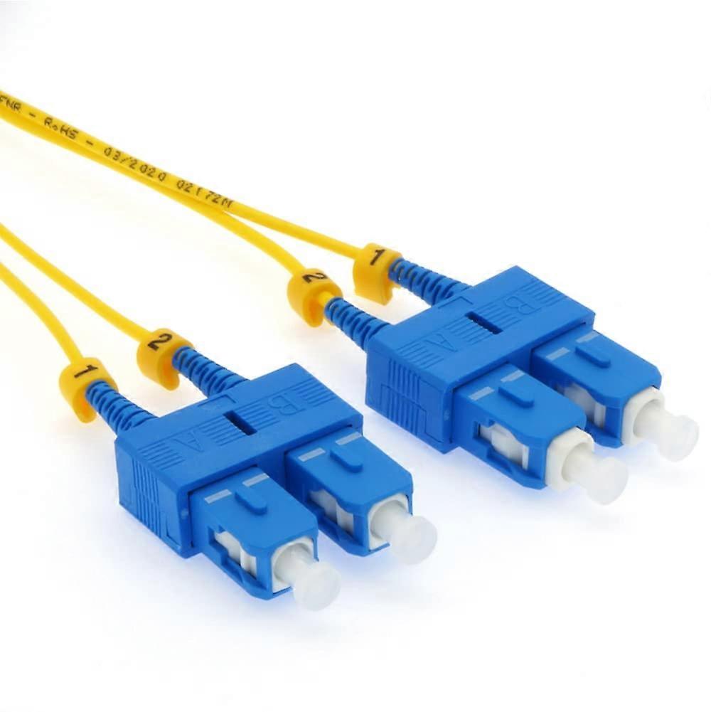 2m SC/UPC to SC/UPC Singlemode Simplex Fiber Optic Patch Cable 1.6mm Slim with Short Boot, 2 Pack