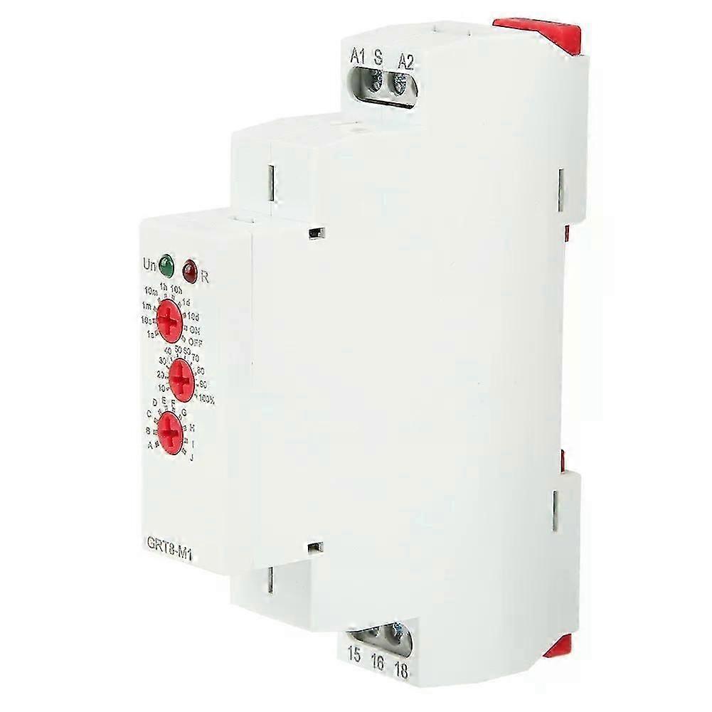 GRT8M1 Multi-function Time Relay, 10 functions, DIN rail mounting, AC 230V.