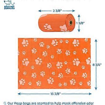 Distributeur de sacs à déjections canines réutilisable avec attache pour laisse, idéal pour les voyages, les promenades, le parc et les activités de plein air. Résistant et doté d'un clip de fixation. Couleur orange. Lot de 2.