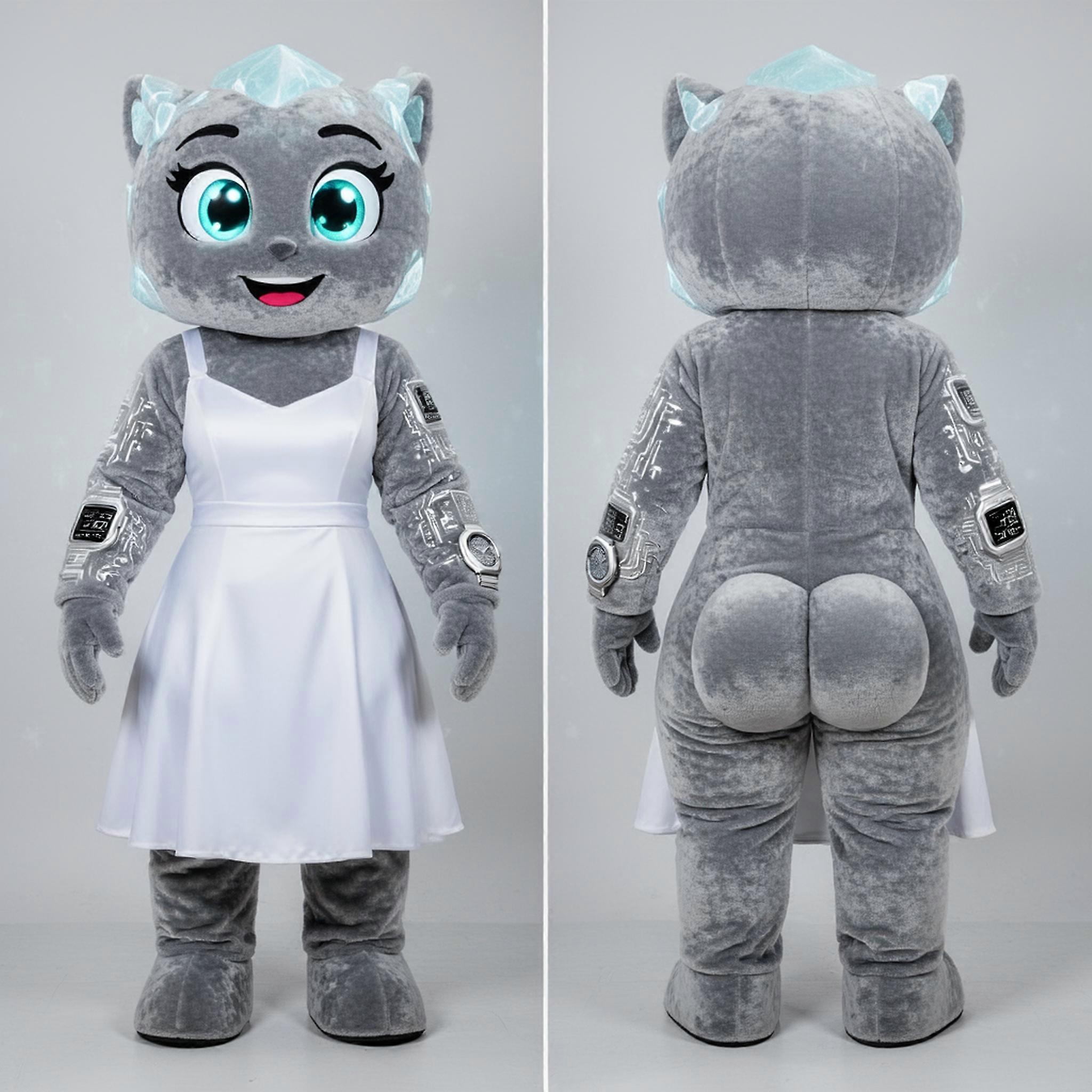 MASTICOT Velvety Gray Frosted Ice Mascot
