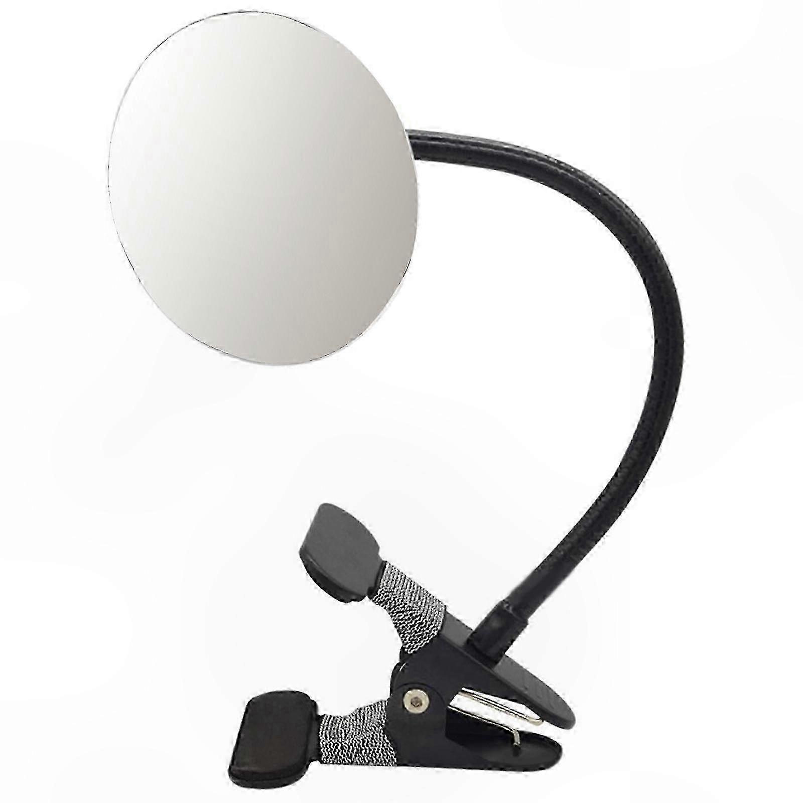 Adjustable Rectangle/Round Clip-On Mirror compatible with Makeup, Desk, or Cubicle Use