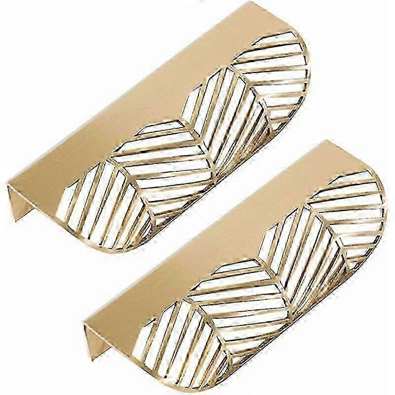 Brass Leaf Drawer Handle, 2 Pack, Cabinet Cupboard Door Pull - Durable & Easy to Install