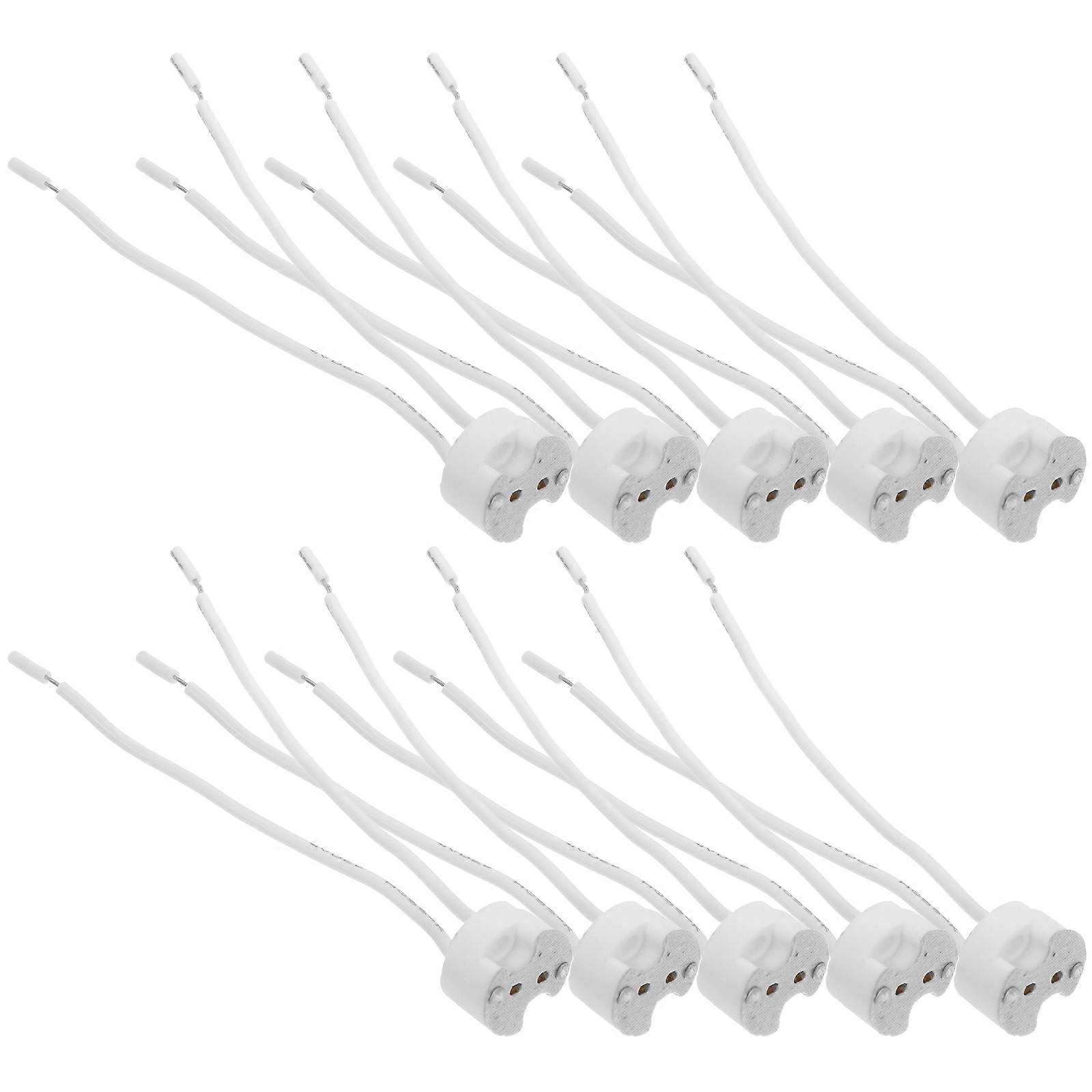 Ceramic Lamp Base Adapter for Lamp Use with Wire Connector 10Pcs Silver