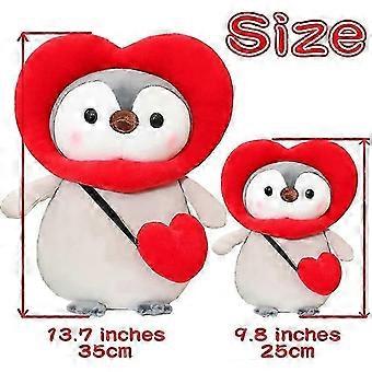 9.8-Inch Kawaii Red-Heart Penguin Plush