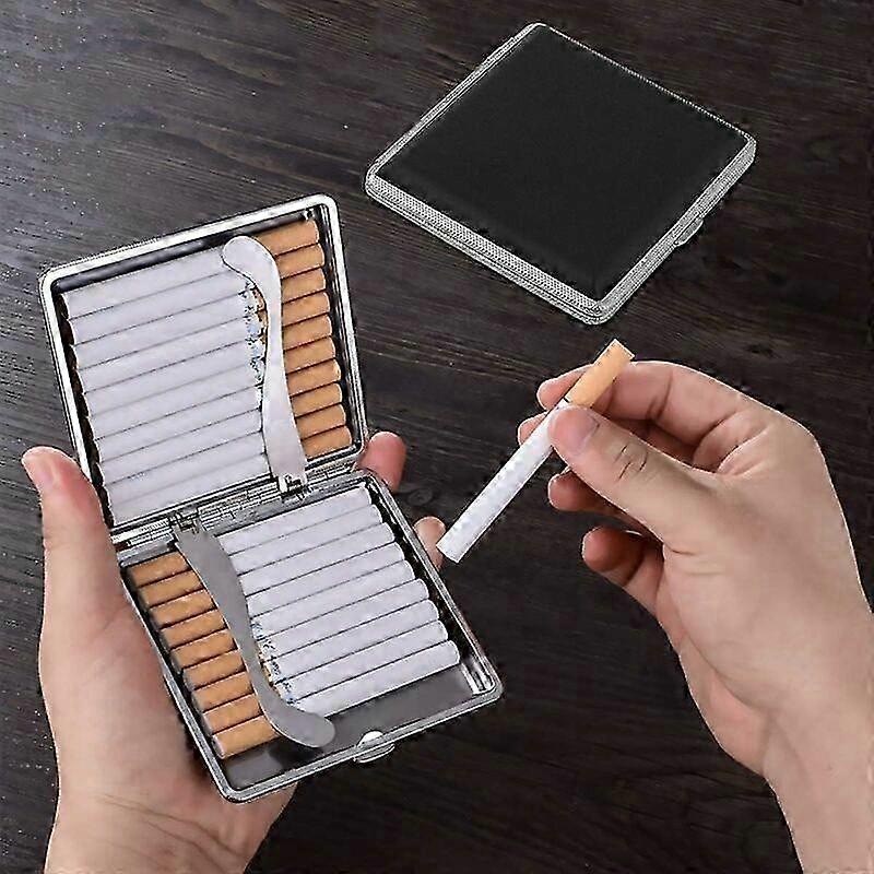 Slim Black Metal Cigarette Case