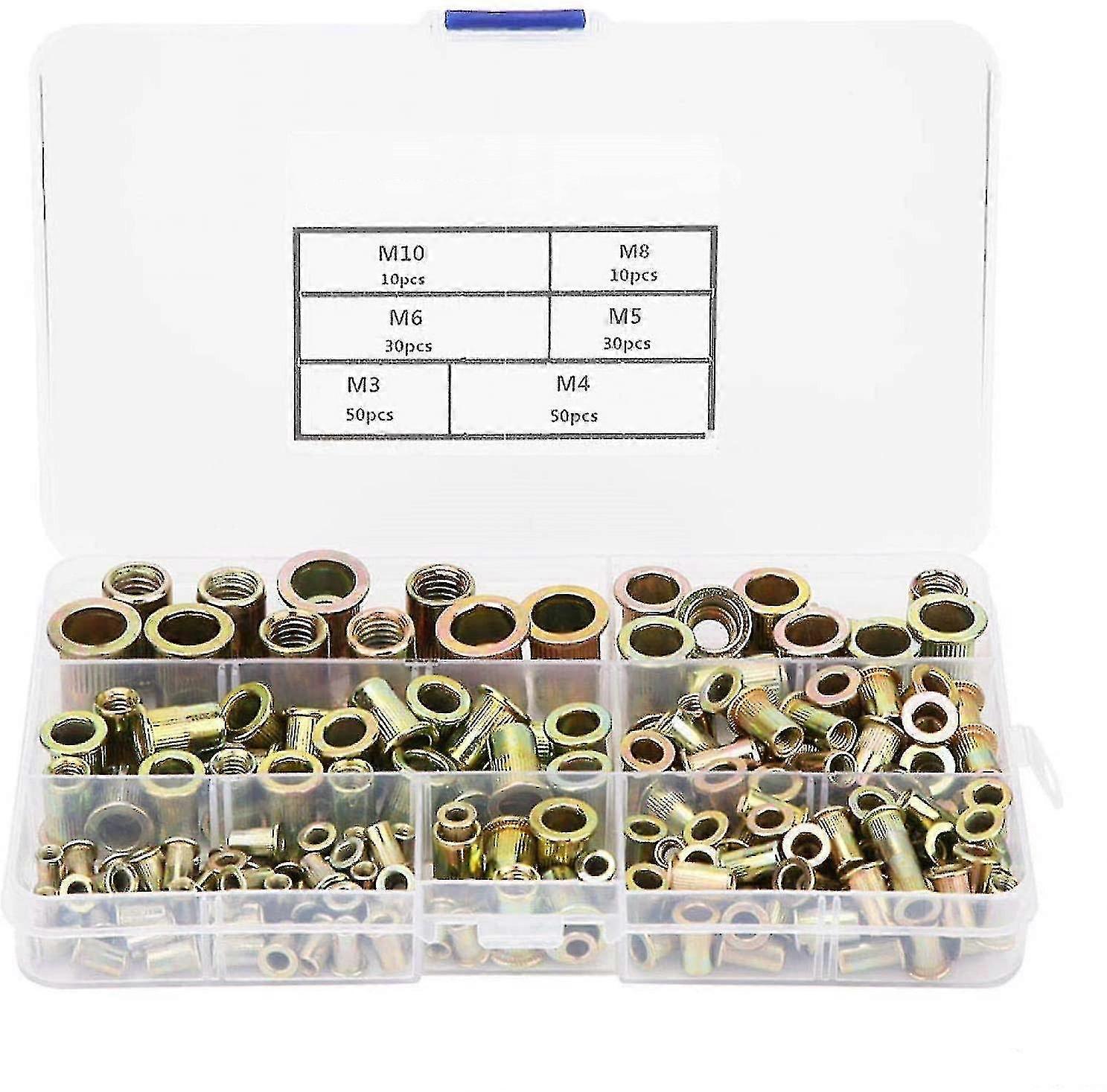 Flat Head Rivet Nut Kit Zinc Plated