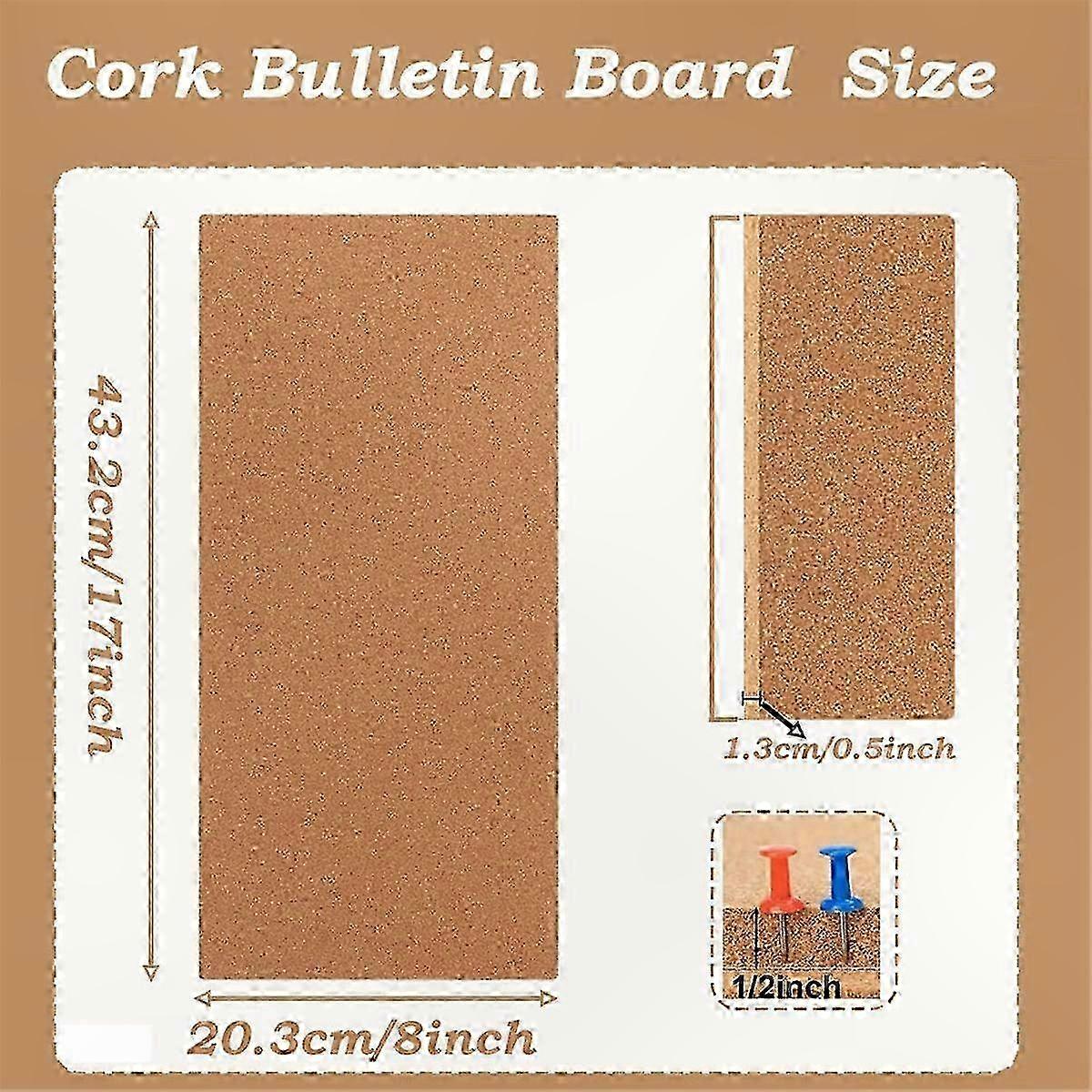 Rectangular Self-Adhesive Pin Board compatible with Wall, Cork Bulletin Board compatible with Office Use