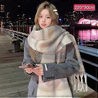 Soft Winter Cashmere Scarf Multi-Style Warm Long Tassel Scarves Mohair Thickened Wrap Shawls For Women Girls