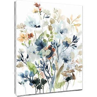Watercolor Floral Blue Watercolor Flower and Green Leaf Nature Botanical Advanced Challenge Puzzle JI-017