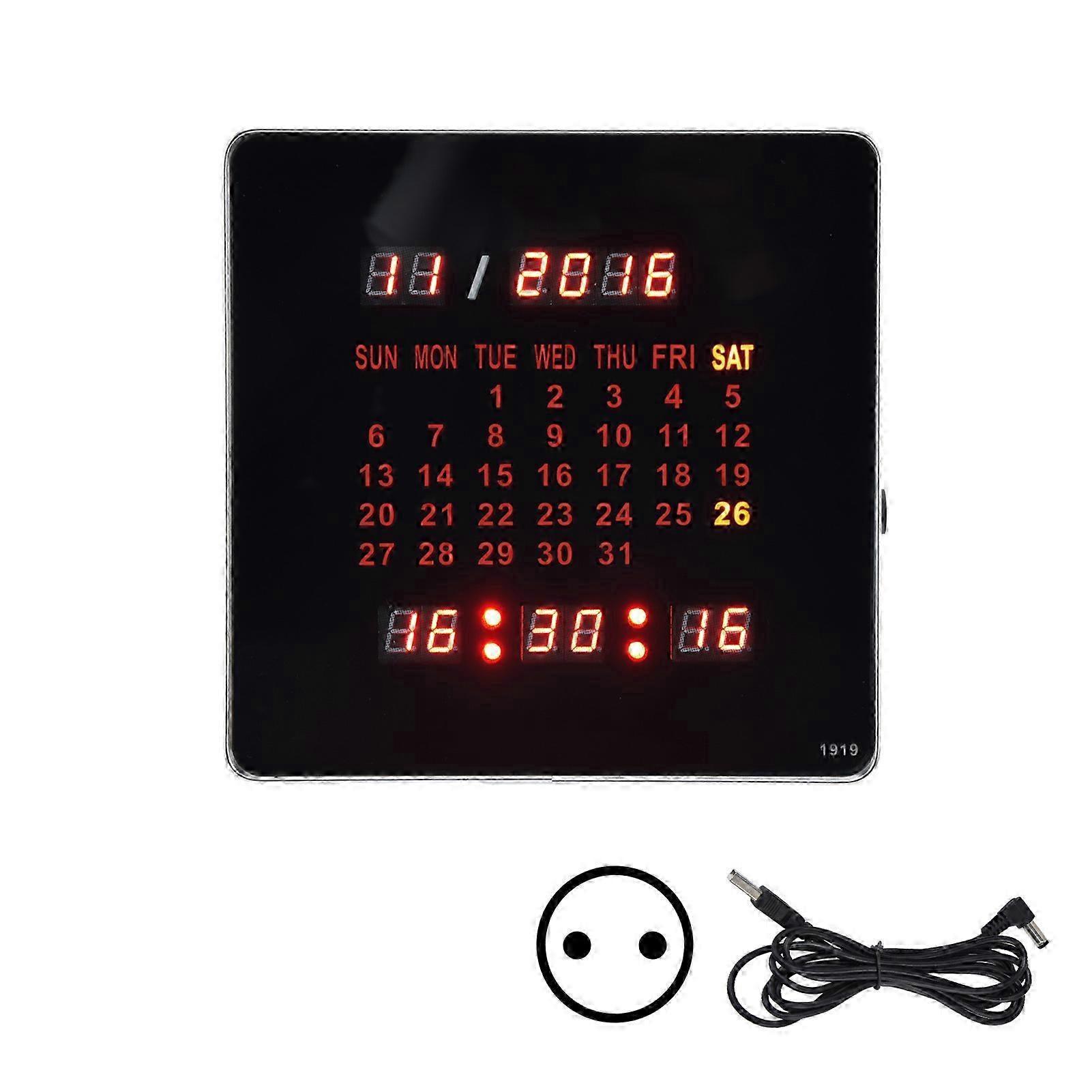 Temp Calendar Alarm Digital Wall Clock