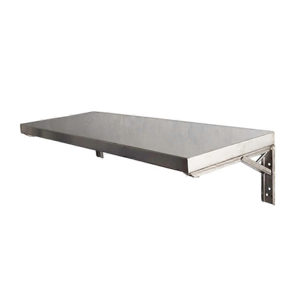 Folding Wall Table Stainless Steel Drop Down Table 80 x 40 cm