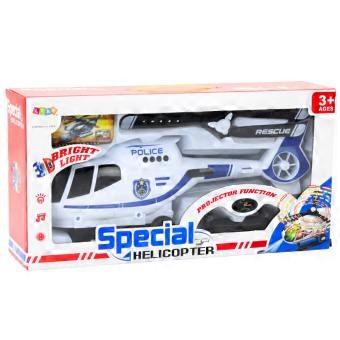 LeanToys Polizei-Hubschrauber mit Licht und Sound Spielzeughelikopter