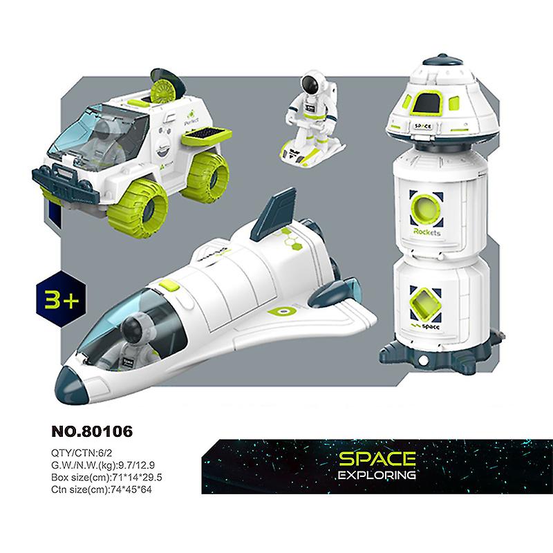 Acousto Optic Space Rocket Toy Astronaut Spaceship Toys Model Shuttle Space Station Rocket Aviation Series Toys Child Gift