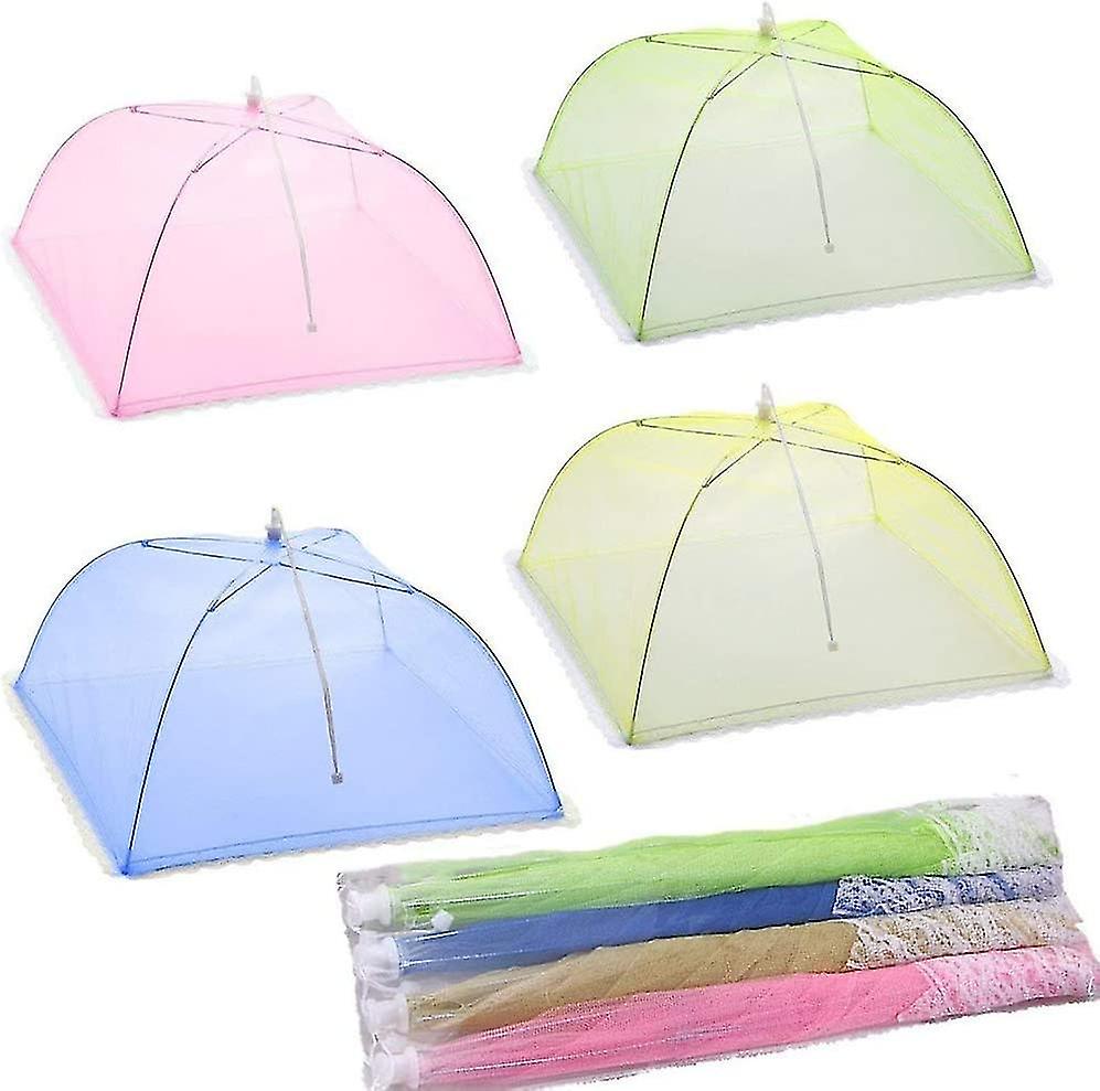 4 Pcs Food Cover Mesh Screen Umbrellas