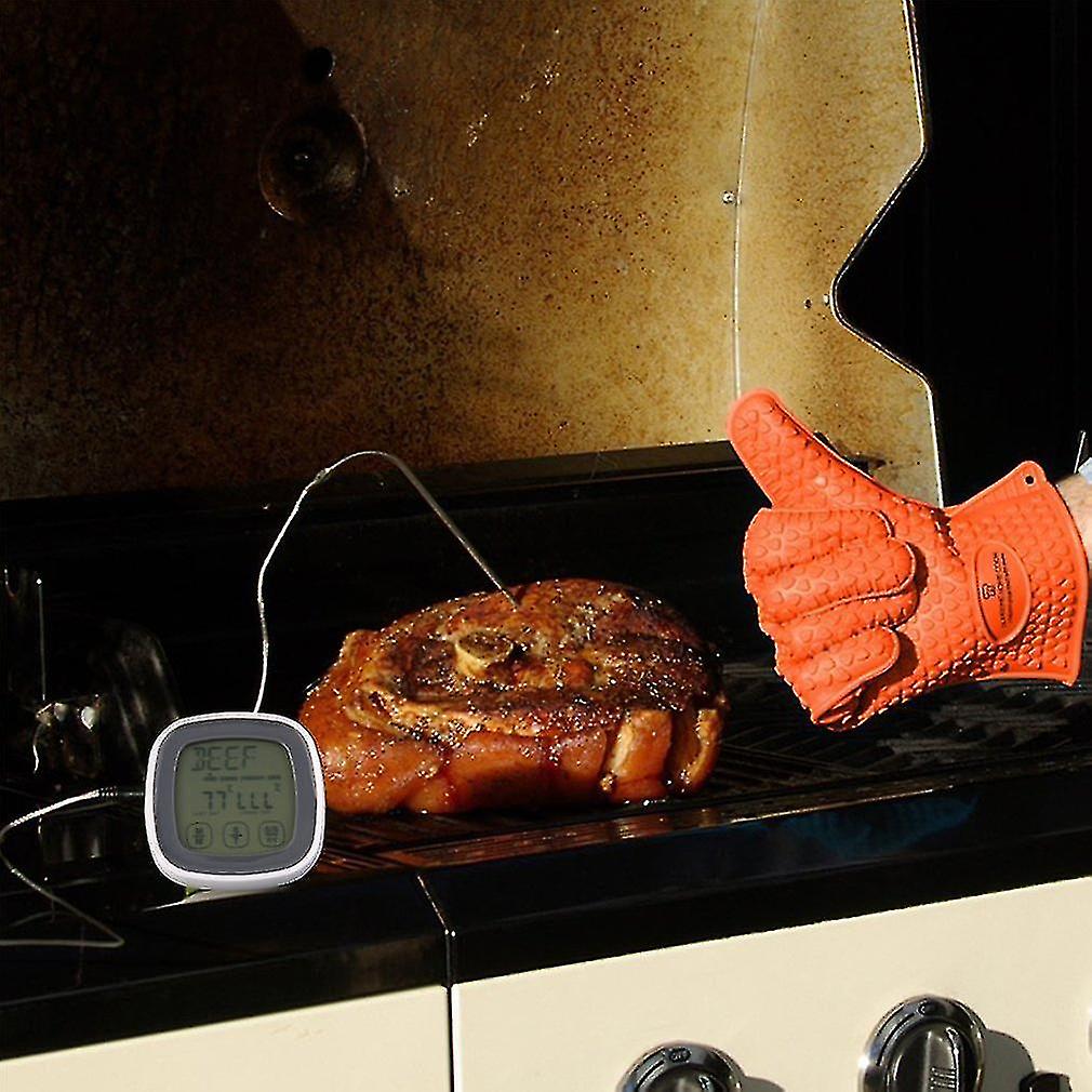 Potable Touchscreen Digital Meat Food Cooking Thermometer Timer With Probe