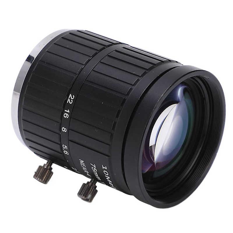 Fixed Zoom Lens 75mm Focal Length Low Distortion 10mp Pixels Industrial Telephoto Lens Optical Coating High Temperature