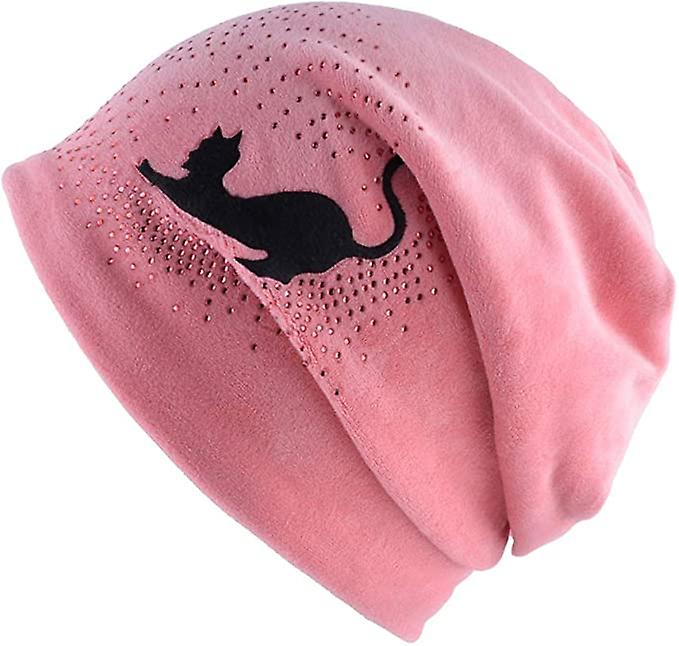 Hat Women's Beanie Autumn Winter Hat Cute Cat Pattern