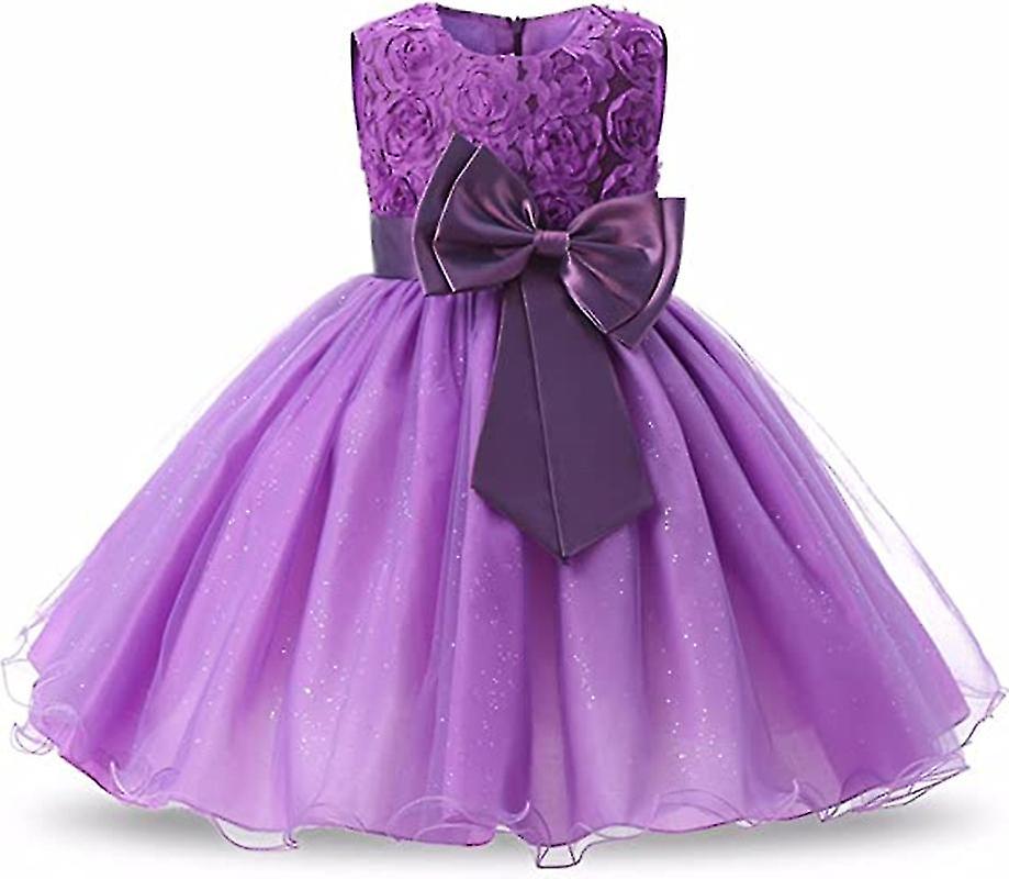 الفتيات اللباس الترتر، تول والدانتيل ثلاثية الأبعاد زهرة اللباس (الأرجواني، 110cm) دينار بحريني