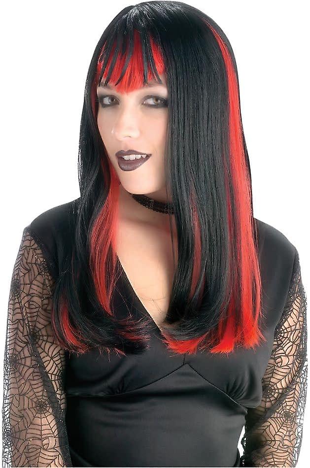 寡妇假发黑色和红色