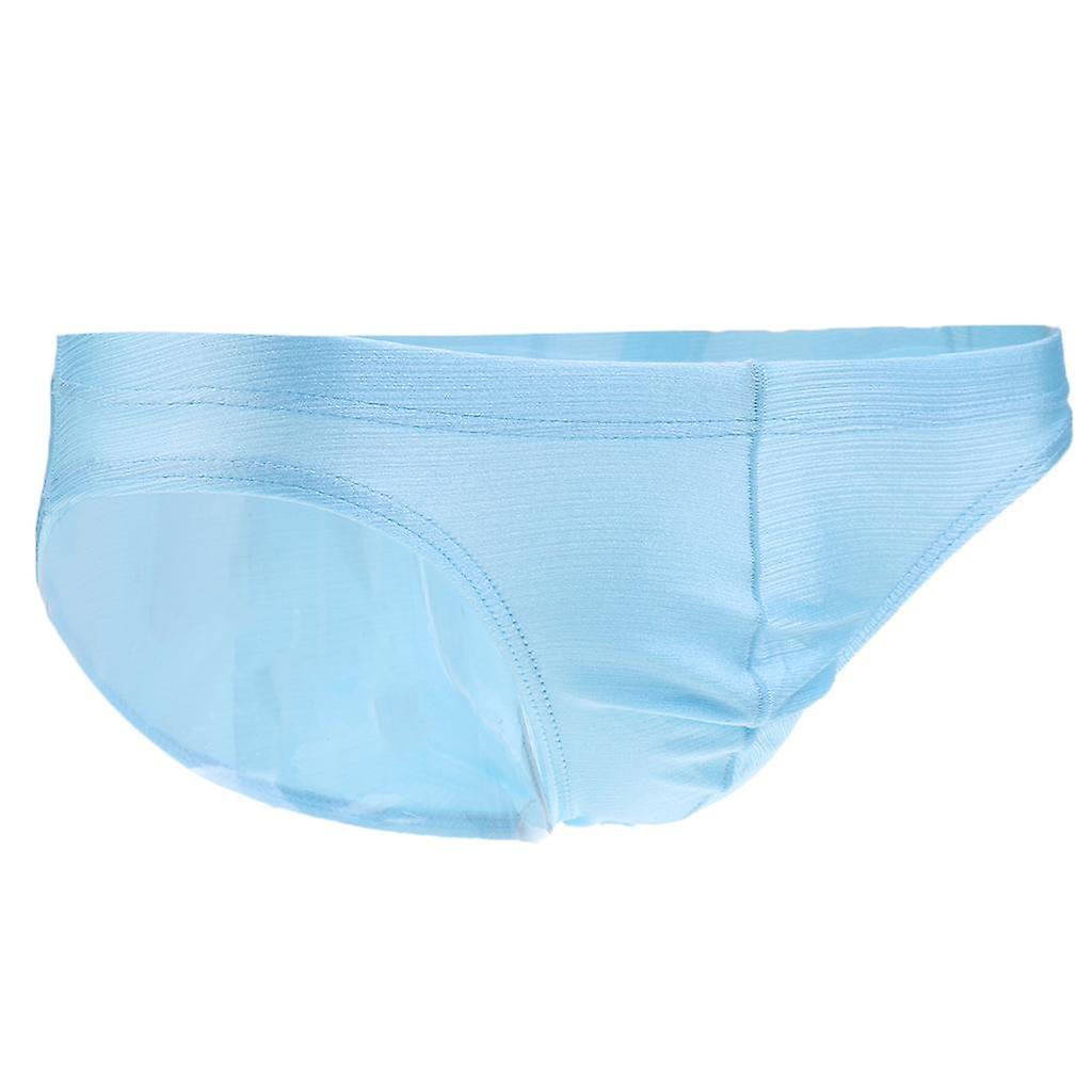 Men's Solid Brief Underwear L Blue