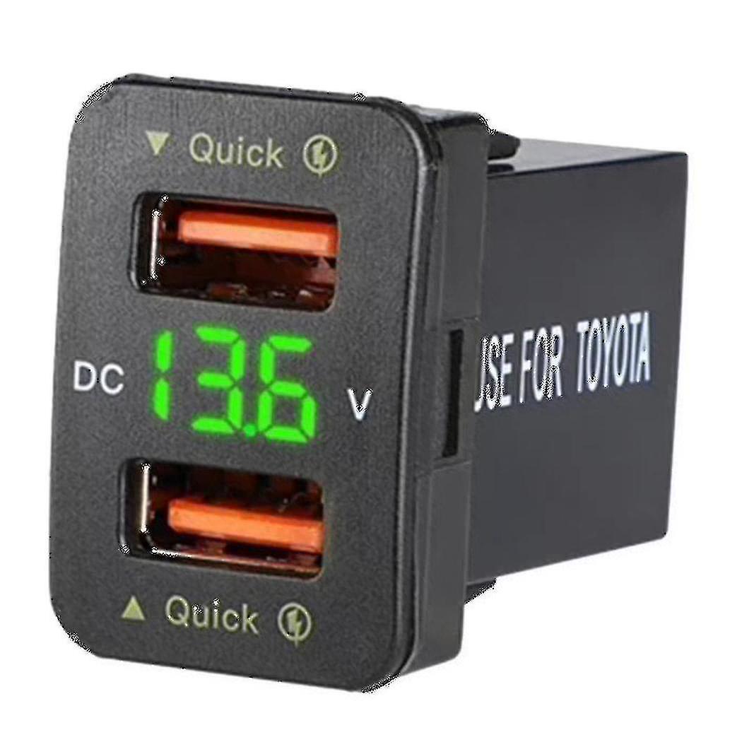 36W شاحن سيارة سريع Qc3.0 شاحن USB سريع مزدوج مع الجهد الأخضر شاحن الهاتف المحمول للماء