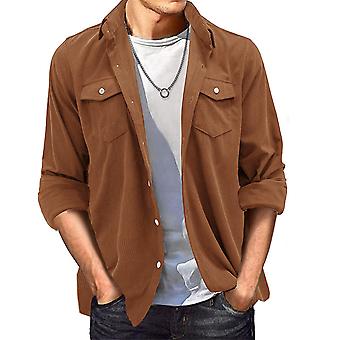 YOUTHUP Mens Corduroy Long Sleeve Shirt Casual Daily with...