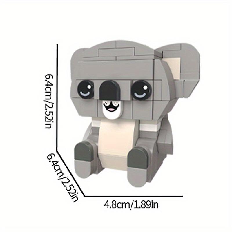 96pcs+ Cute Animal Assembled Building Blocks Platypus Alpaca Scarlet Macaw Kangaroo Little Raccoon Koala Animal Model Small Particle Block Boy To