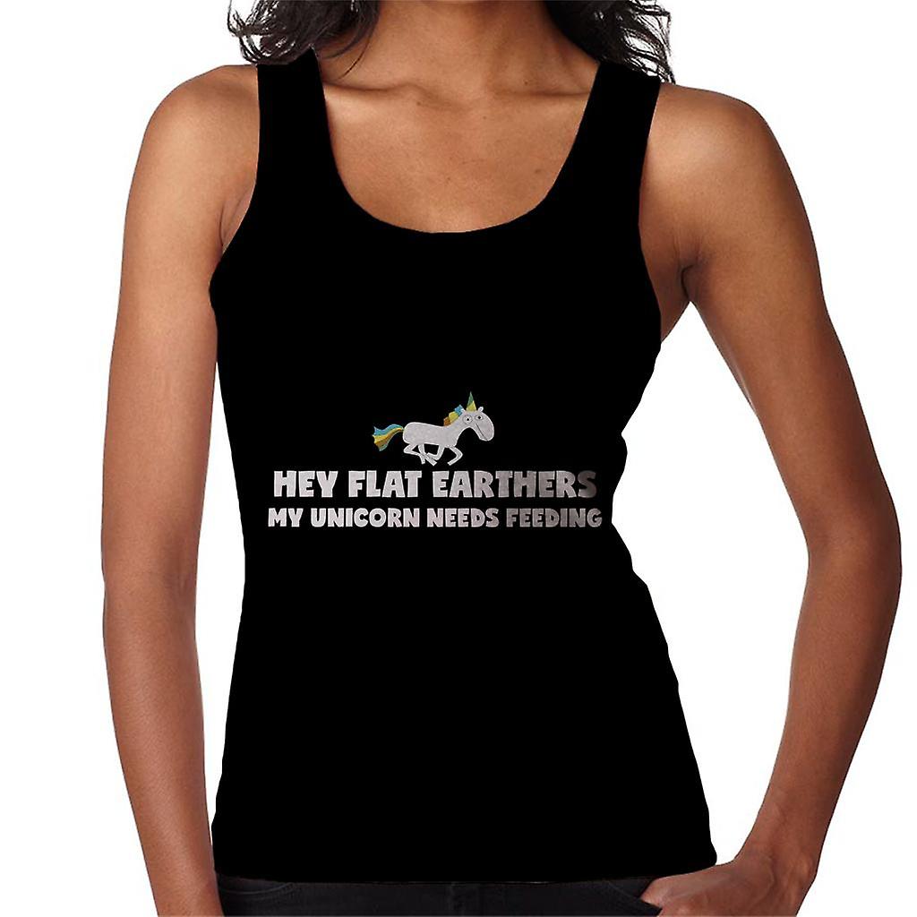 Hey Flat Earthers My Unicorn Needs Feeding Flat Earth Women's Vest