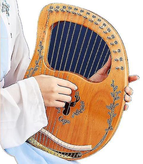 19 String Lyre Harp Wooden Mahogany Musical Instrument Lyre Harp With Tuning Wrench Strings(wood Col