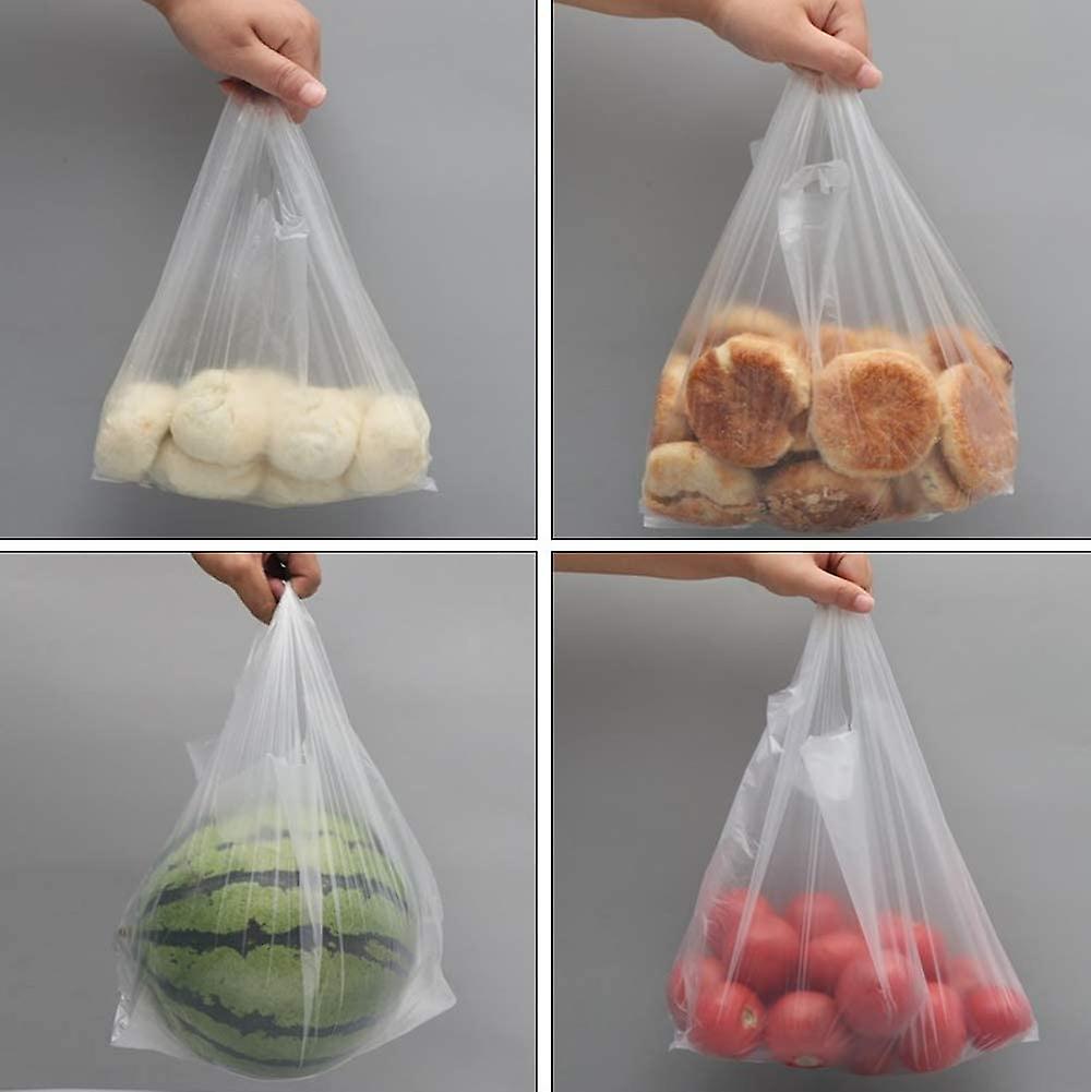 100 Sacs Gilet Plastique Transparent 24x36cm - Sacs Courses Alimentaires Supermarché