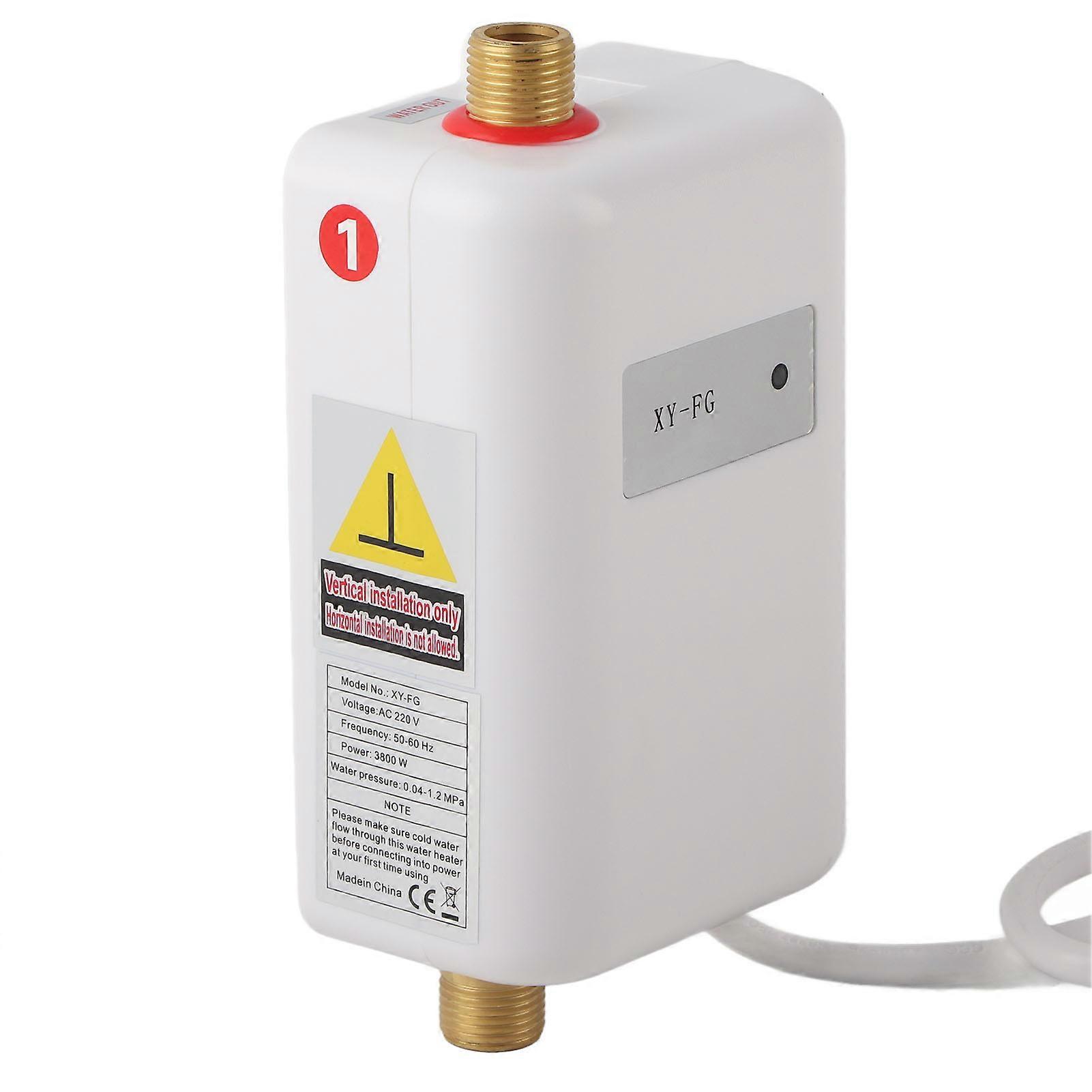 White Mini Tankless Instant Hot Water Heater Bathroom Kitchen Washing for  Hot and Cold Dual Use(AU 220V 3800W