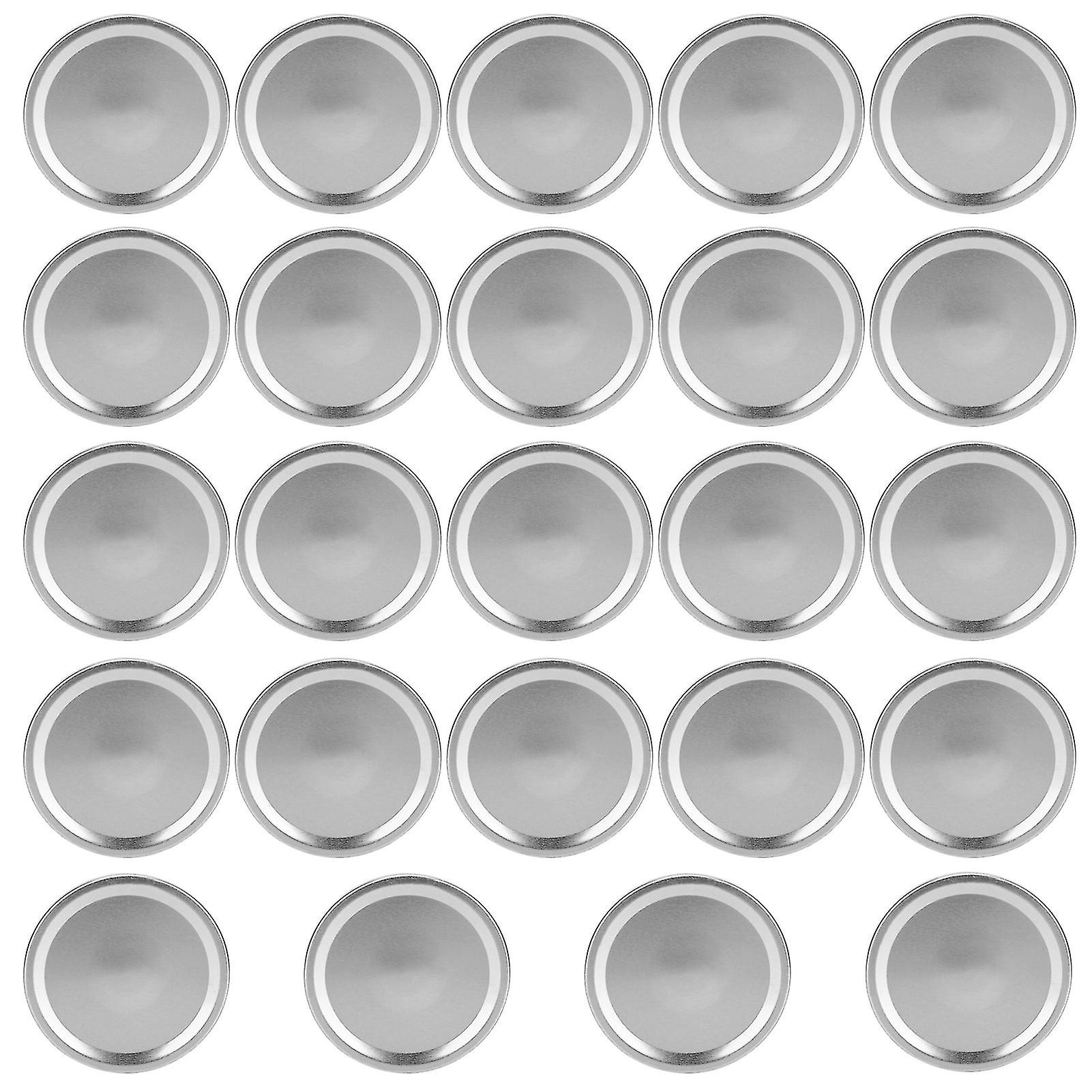 24 Pack Round Split Lids for Wide Mouth Canning Jars (Silver 70mm)