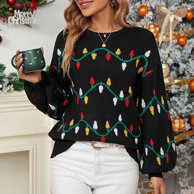 Women Christmas Loose Pullover Sweater S