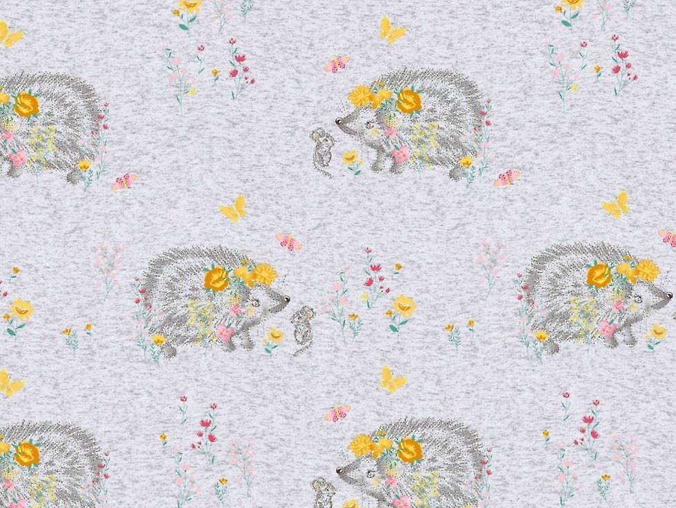 Minerva Fur Back Sweatshirt Stretch Knit Fabric Melange Grey - per metre