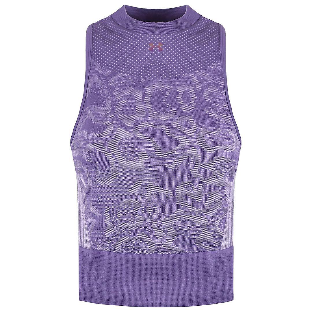 Under Armour Rush Sleeveless Womens Purple Seamless Crop Top 1365715 698