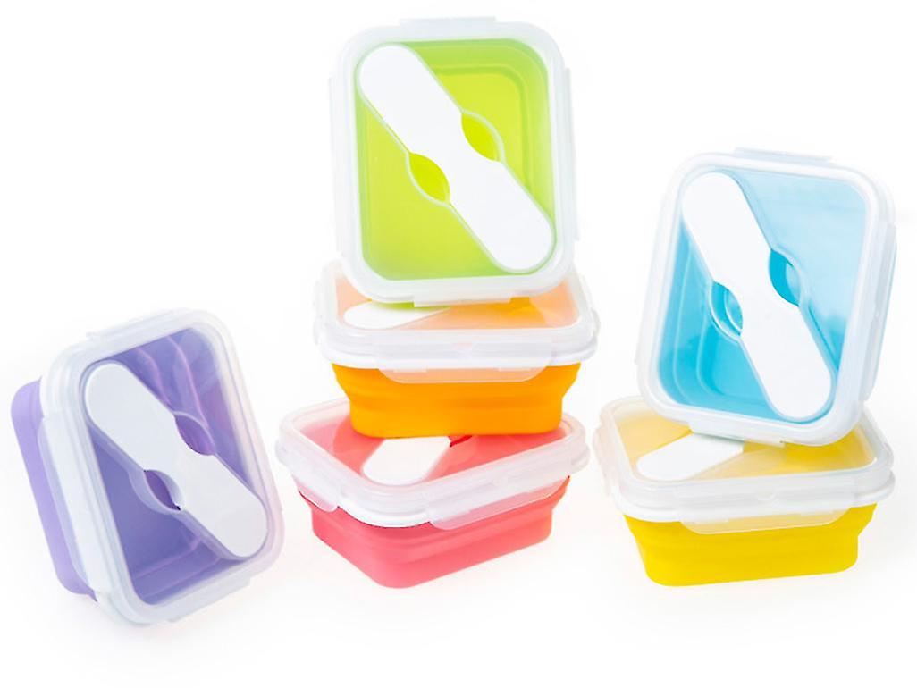 ピンク600mlシリコーン断熱ランチボックス、フォーク付きポータブルランチボックスAz17800