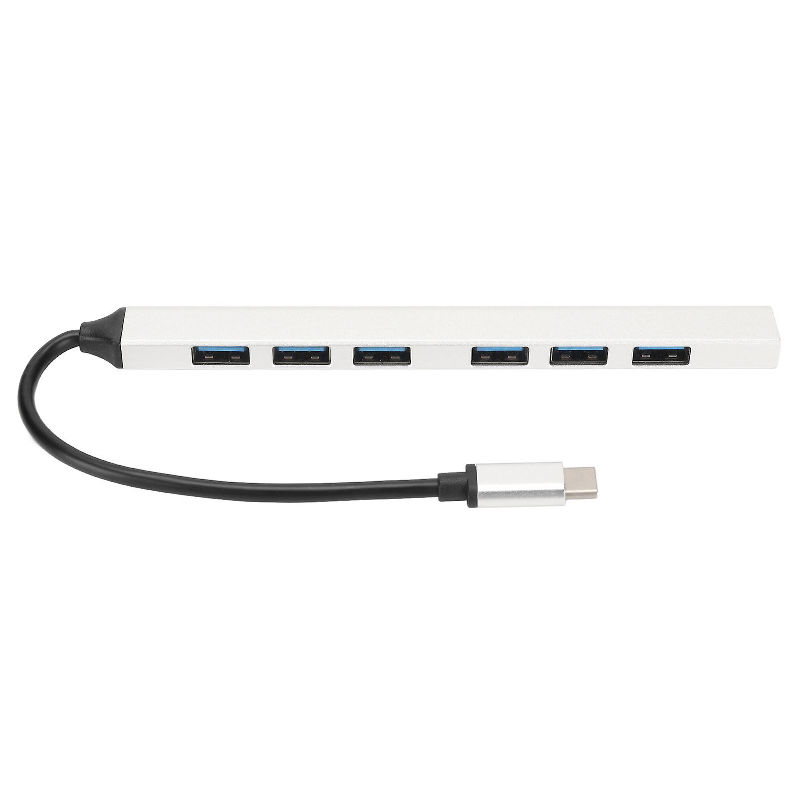 7 Port USB Hub 5Gbps 1 USB3.0 6 USB2.0 Aluminum Alloy Simple Design Multiport USB Hub Splitter