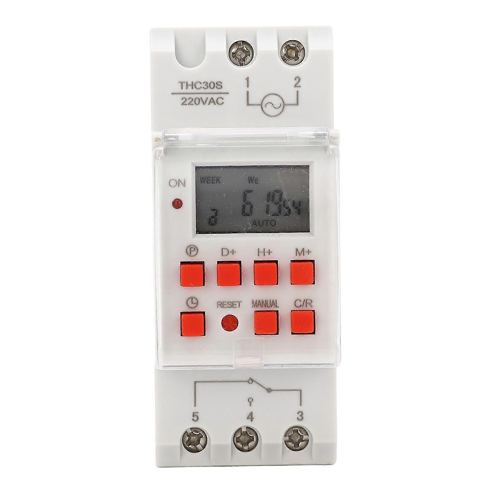 1 Second 168 Hours 20 On/Off Programmable Digital Timer Switch LCD Display for Home Appliance AC 220-240V