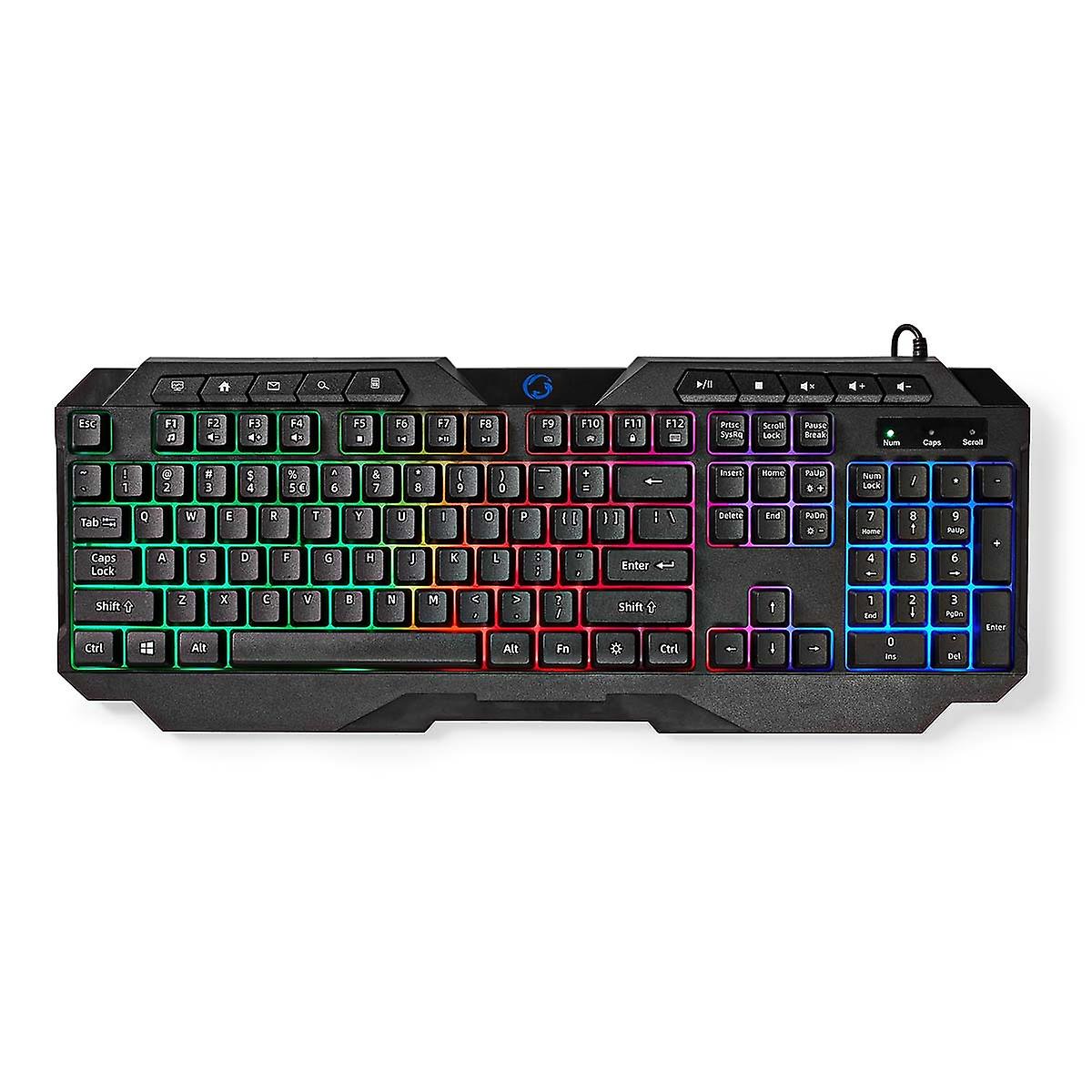 Wired Gaming Desk | USB Type-A | Membrane Keys | LED | QWERTY | U.S. Layout | USB Power | Big
