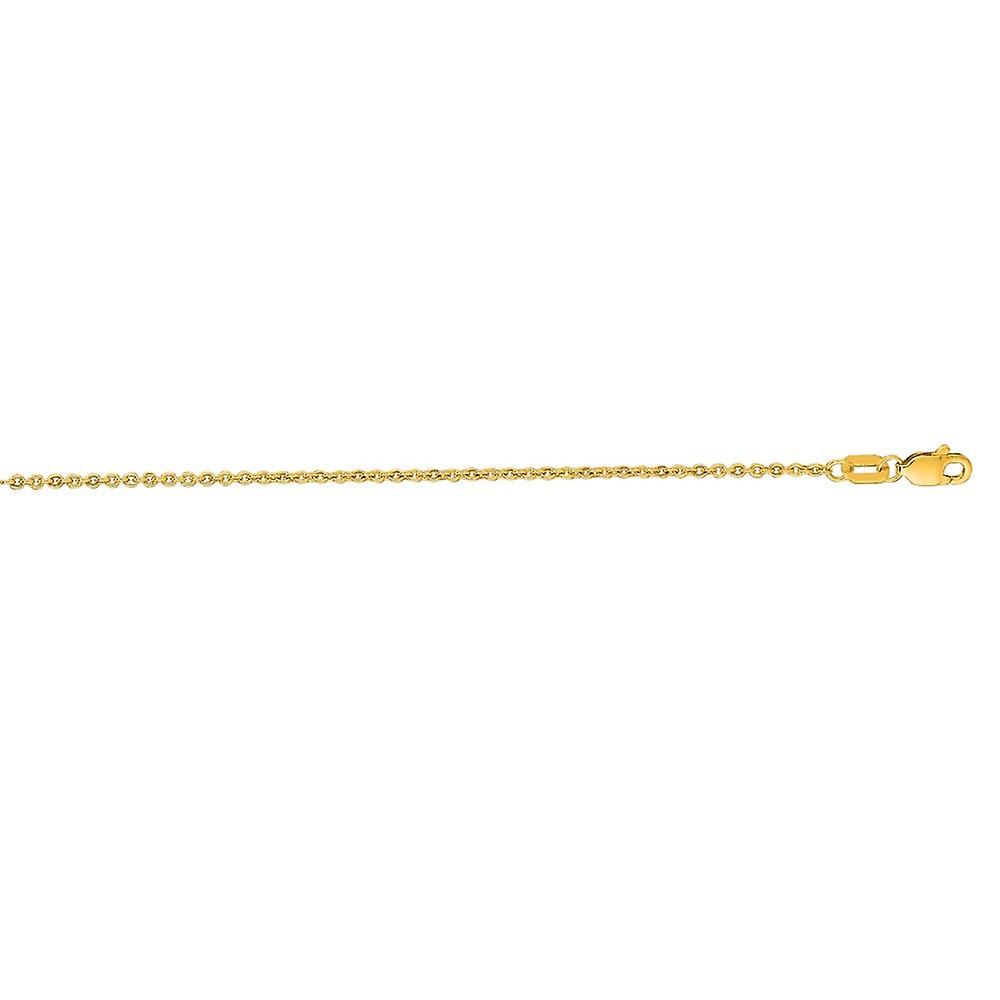 Chaîne Forsantina en or jaune 14 carats, maille étincelante de 1,5 mm, fermoir mousqueton, pour femme et homme - Longueur
