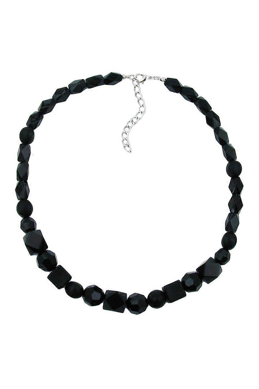 Necklace Black Beads Faceted & Different Bead Shapes - Gl01438