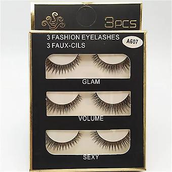 99% Sale 3 Pairs False Eyelashes 3D Glam Volume Sexy Natural Volume Eyelashes Beauty Tool Natural Thick Soft Extension Makeup~15033