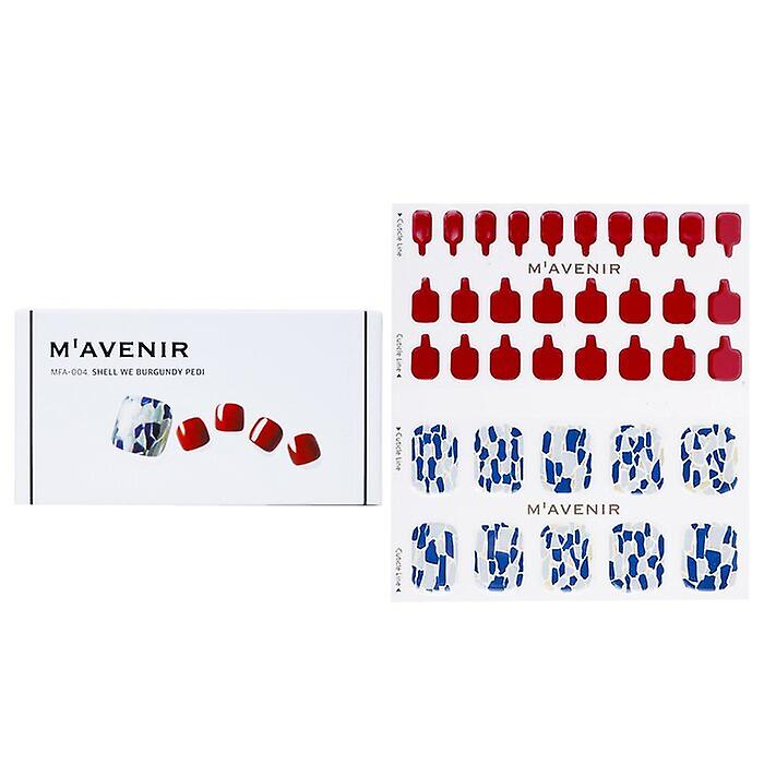 Mavenir Nail Sticker - # Shell We Burgundy Pedi 36pcs