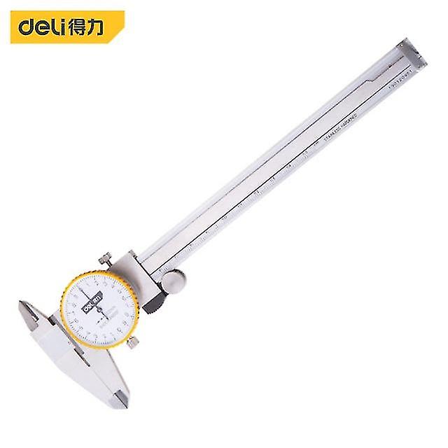 Deli Dial Type Vernier Caliper 0-150 Mm 0.01mm High Precision Industrial Stainless Steel Shockproof Metric Measuring Tool