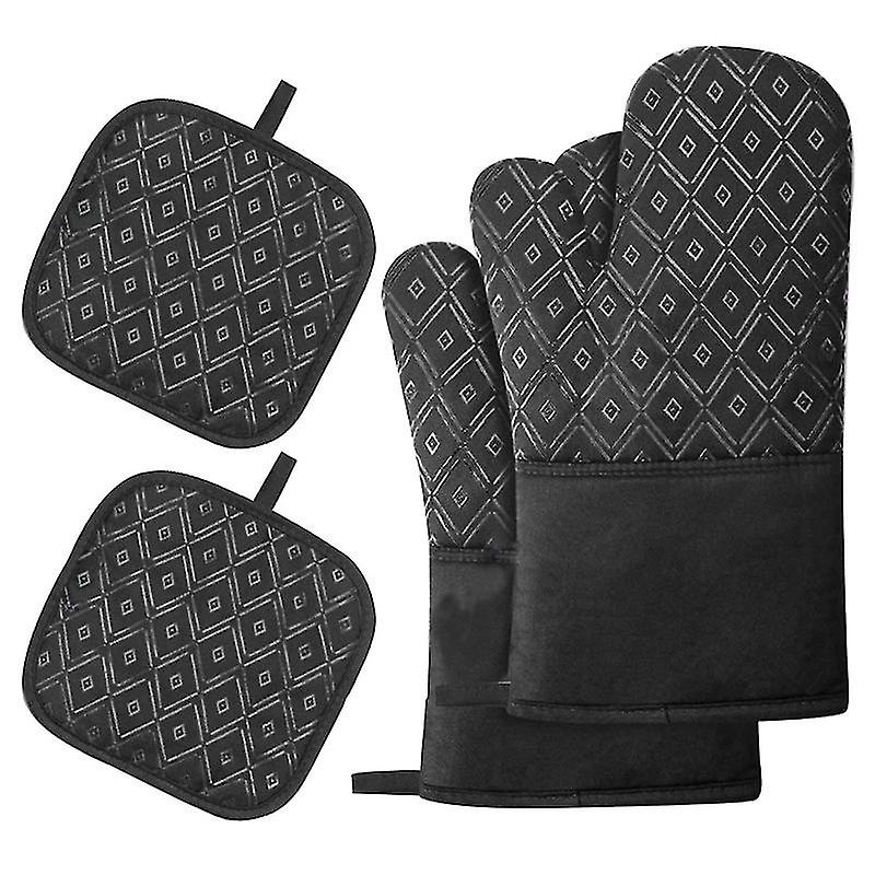 Heat Resistant Gloves - Anti-slip silicone design - For cooking, grilling, baking and more.