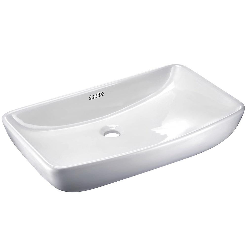 Cefito Ceramic Rectangle Sink Bowl White Bathroom Sinks